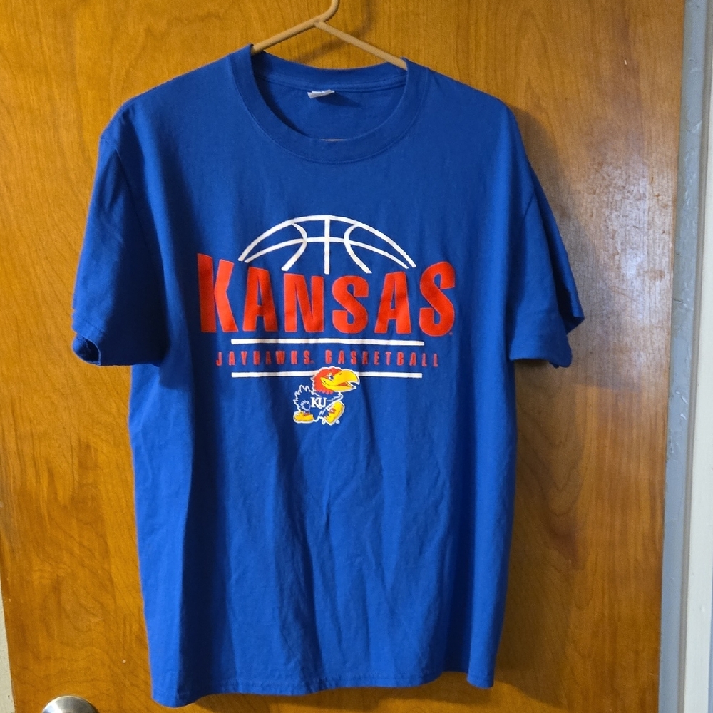 Hanes Kansas Jayhawks Blue and Red T-Shirt Size Large: C